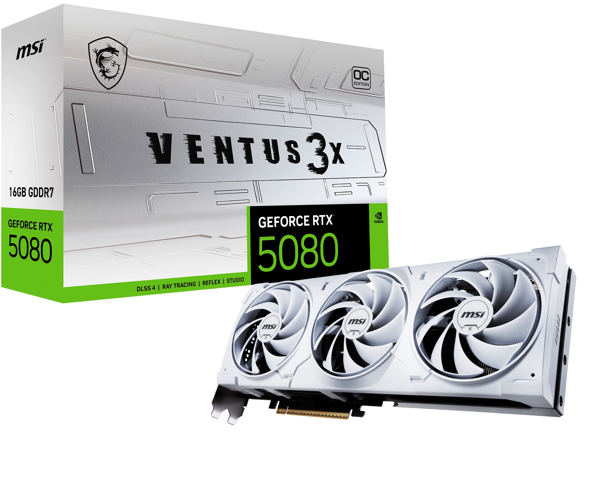 RTX 5080 16GB MSI Ventus 3X OC GDDR7 3Fan white
