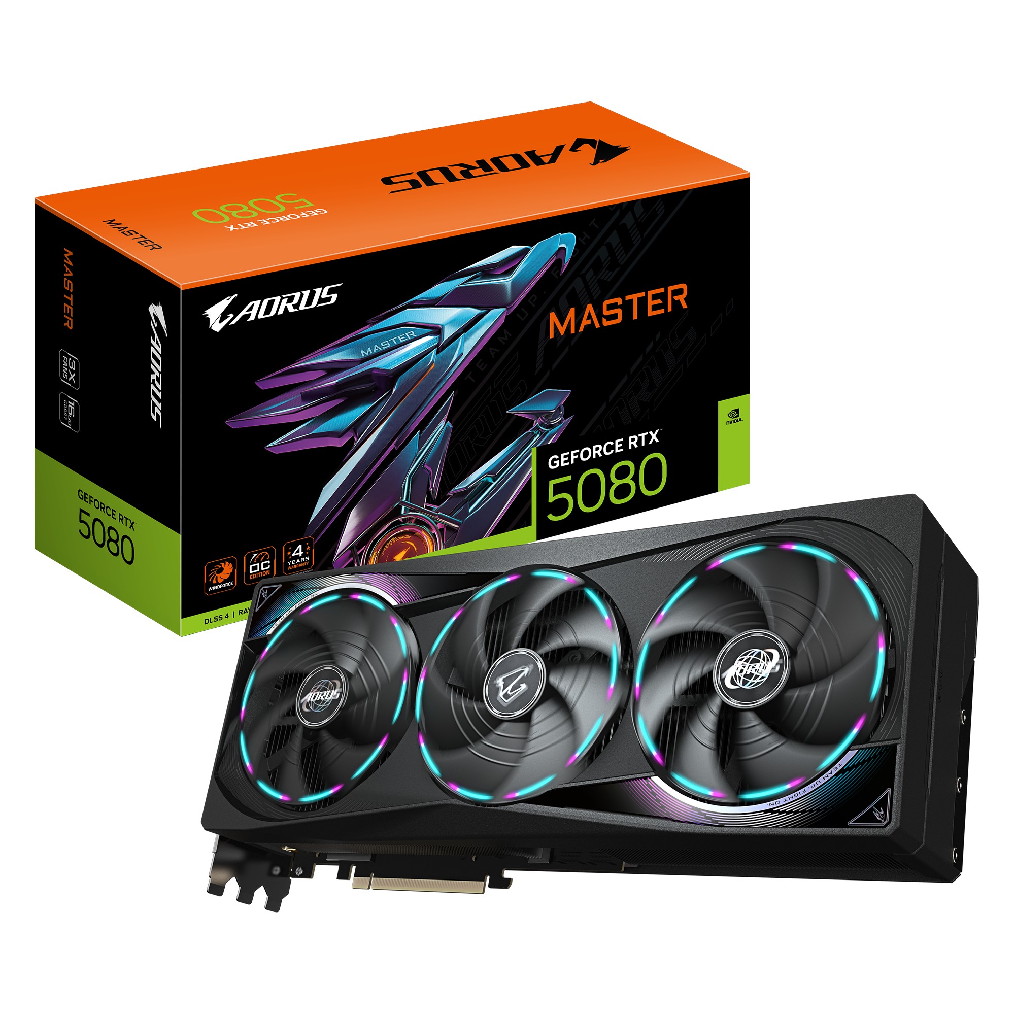 GIGABYTE AORUS GeForce RTX 5080 MASTER 16G Graphics Card - 16GB GDDR7,