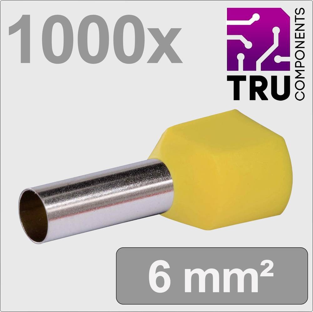 TRU COMPONENTS TC-13377248 Zwillings-Aderendhülse 6mm² Teilisoliert