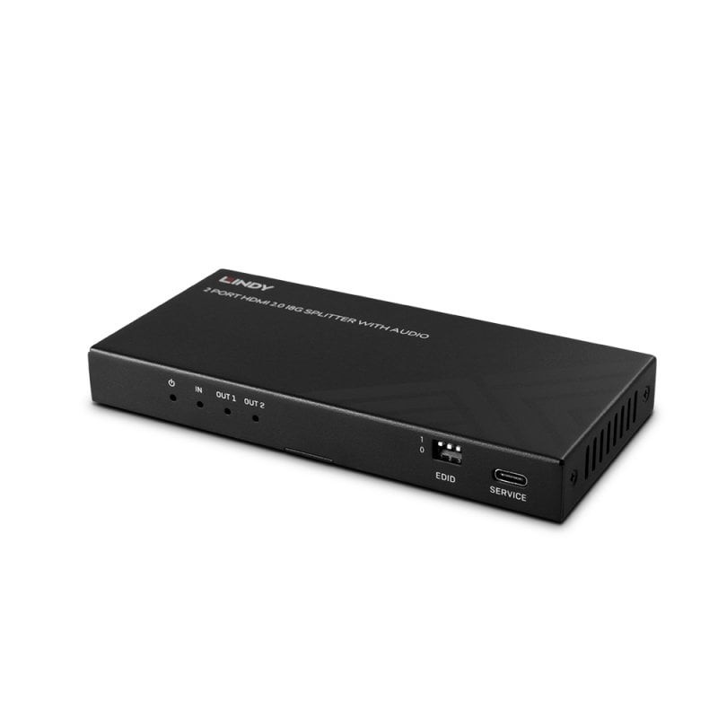 Lindy 2 Port HDMI 8K60 Splitter with Audio - Lindy 2 Port HDMI 8K60