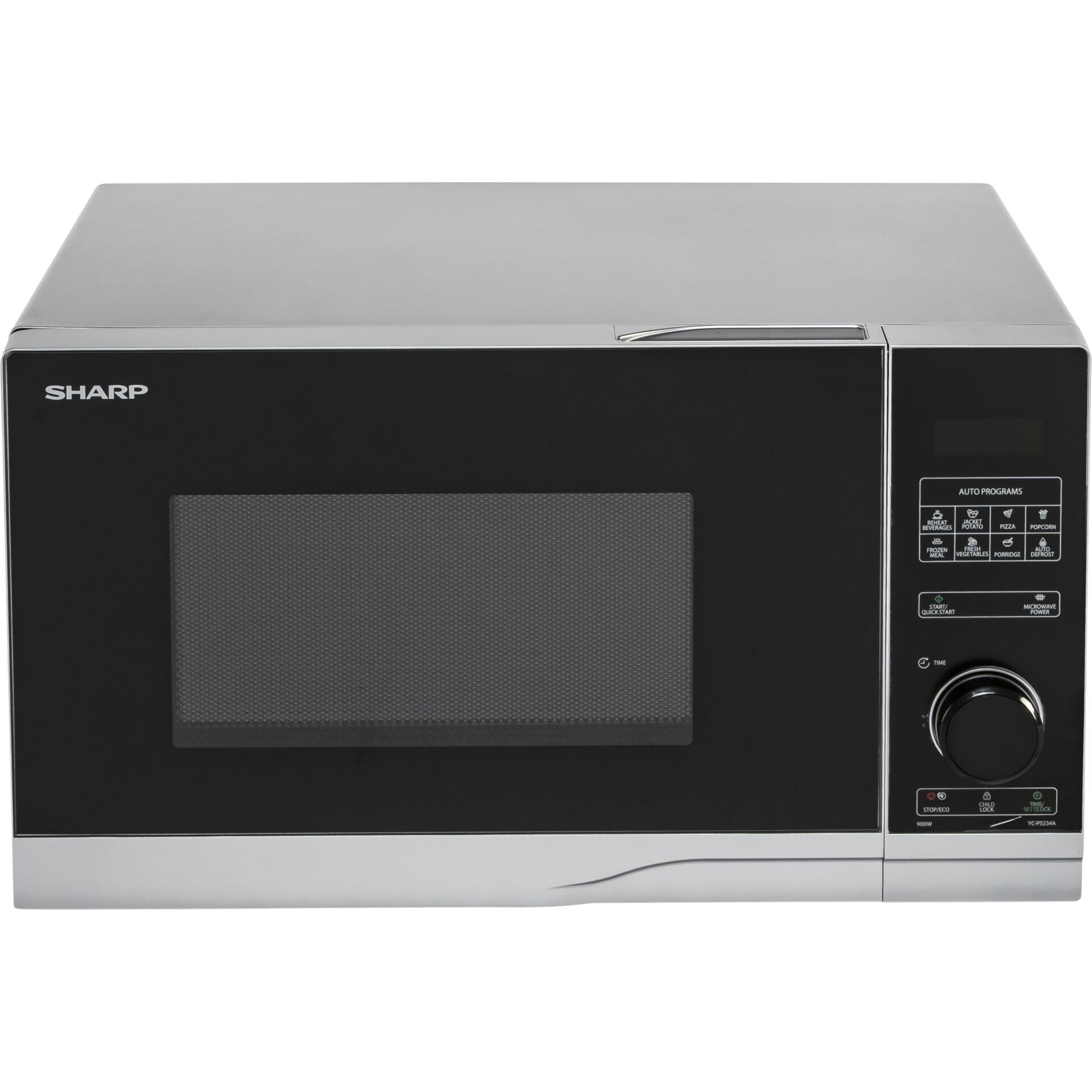 Sharp YCPS234AES microondas Negro Solo microondas Encimera 23 L 900 W