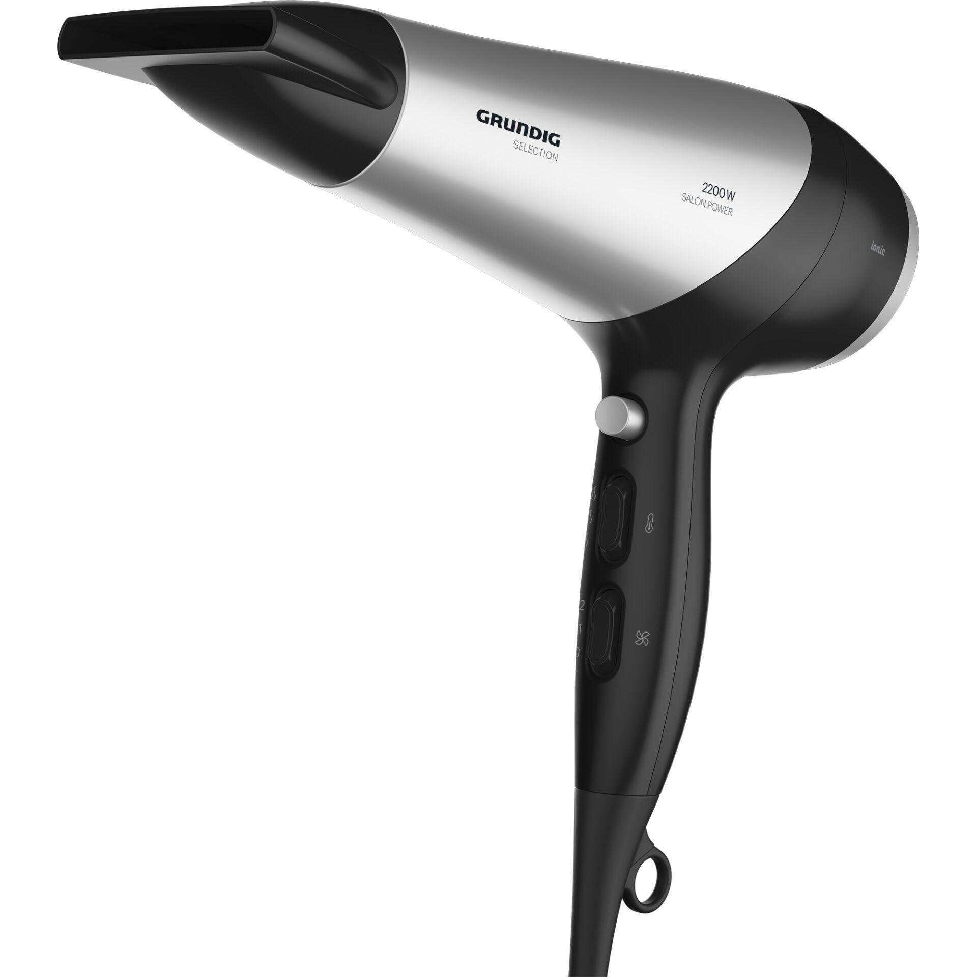 Grundig HD 6080 B hair dryer 2200 W Black, Silver - Grundig HD 6080 B,