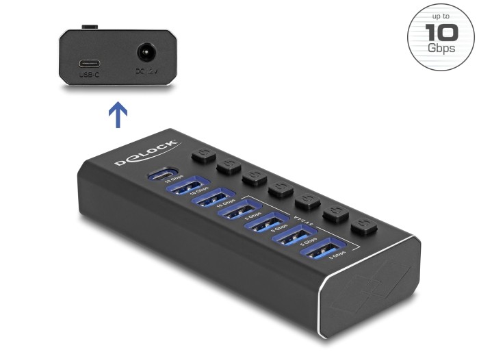 DeLOCK 64326 interface hub USB 3.2 Gen 2 (3.1 Gen 2) Type-C 10000