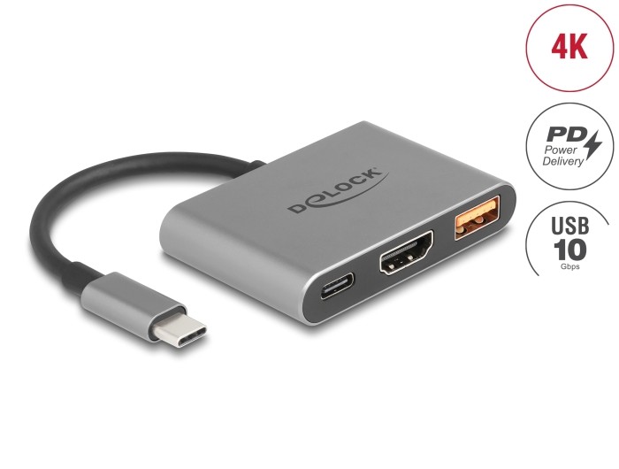 DELOCK USB Type-C Adapter zu HDMI 4K 30 Hz mit USB Typ-A