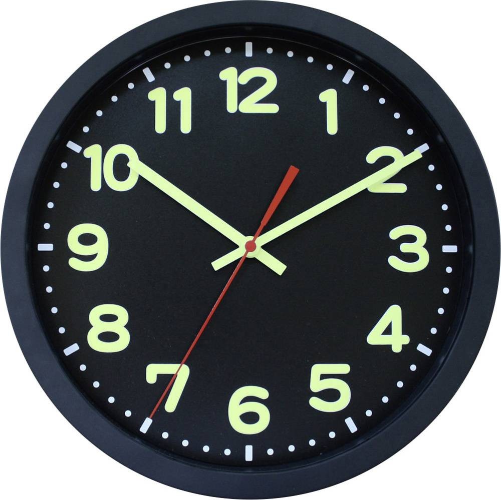 EuroTime 53861-05 Funk Wanduhr 30cm x 50mm Schwarz