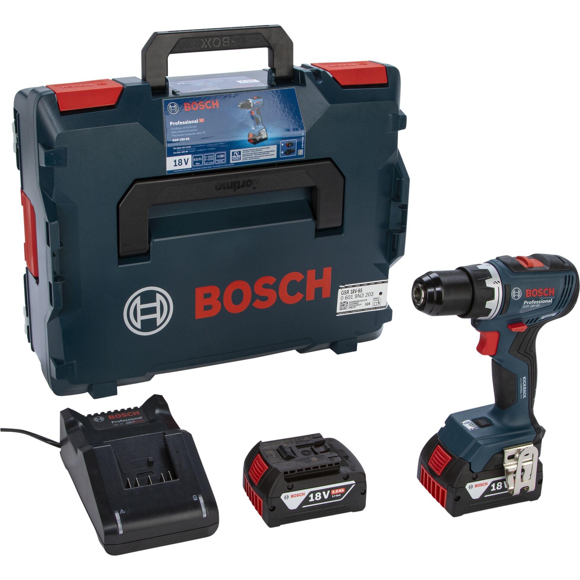 Bosch GSR 18V-65 2100 RPM Key 1.06 kg Black, Blue - Bosch GSR 18V-65,