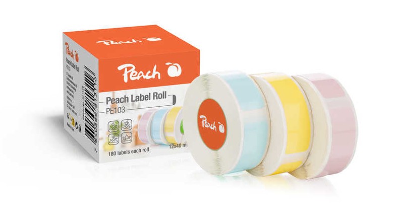 Peach PE103 White - Peach PE103, White, Direct thermal, Bisphenol A (