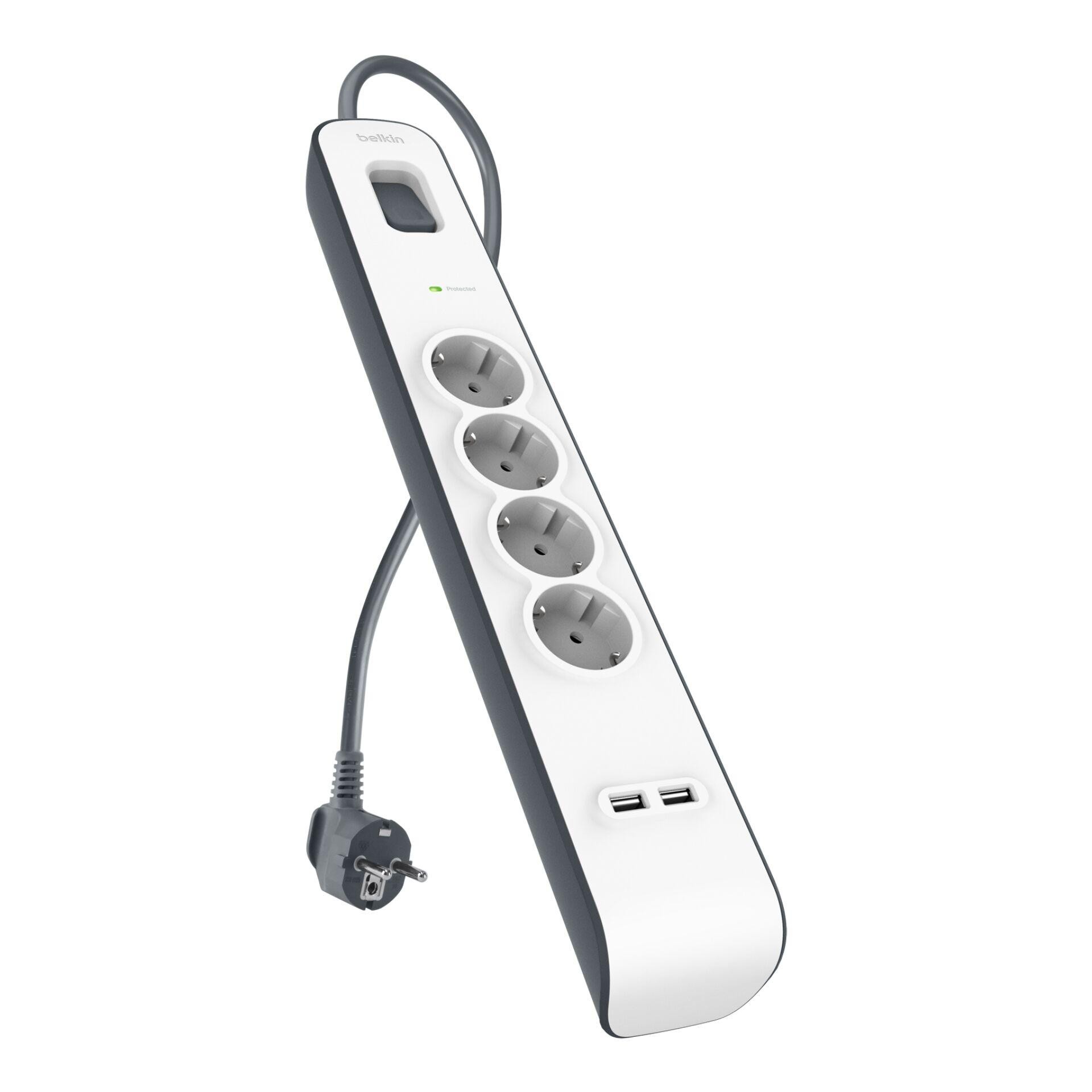 Belkin power strip 4-fold + 2xUSB-A, 2m cable BSV401vf2M-V2