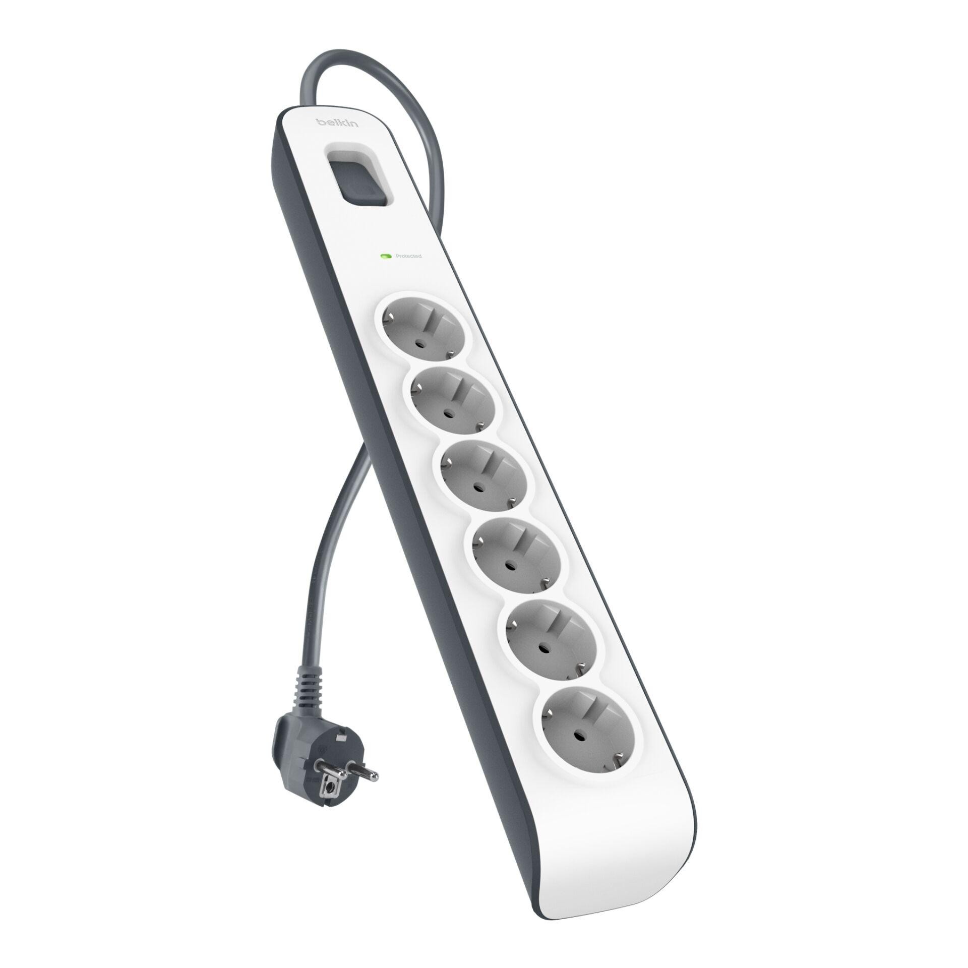 Belkin power strip with overvoltage protection, 6-Fach, 2 m