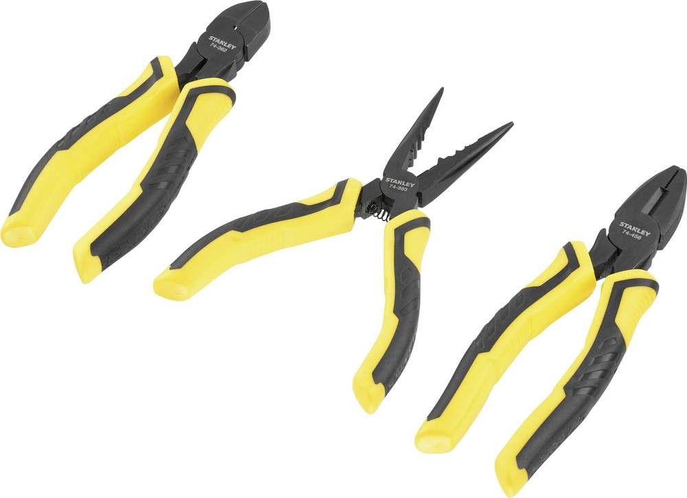 Stanley 3-Piece Plier Set, 150 mm Overall - Stanley 3-Piece Plier Set,
