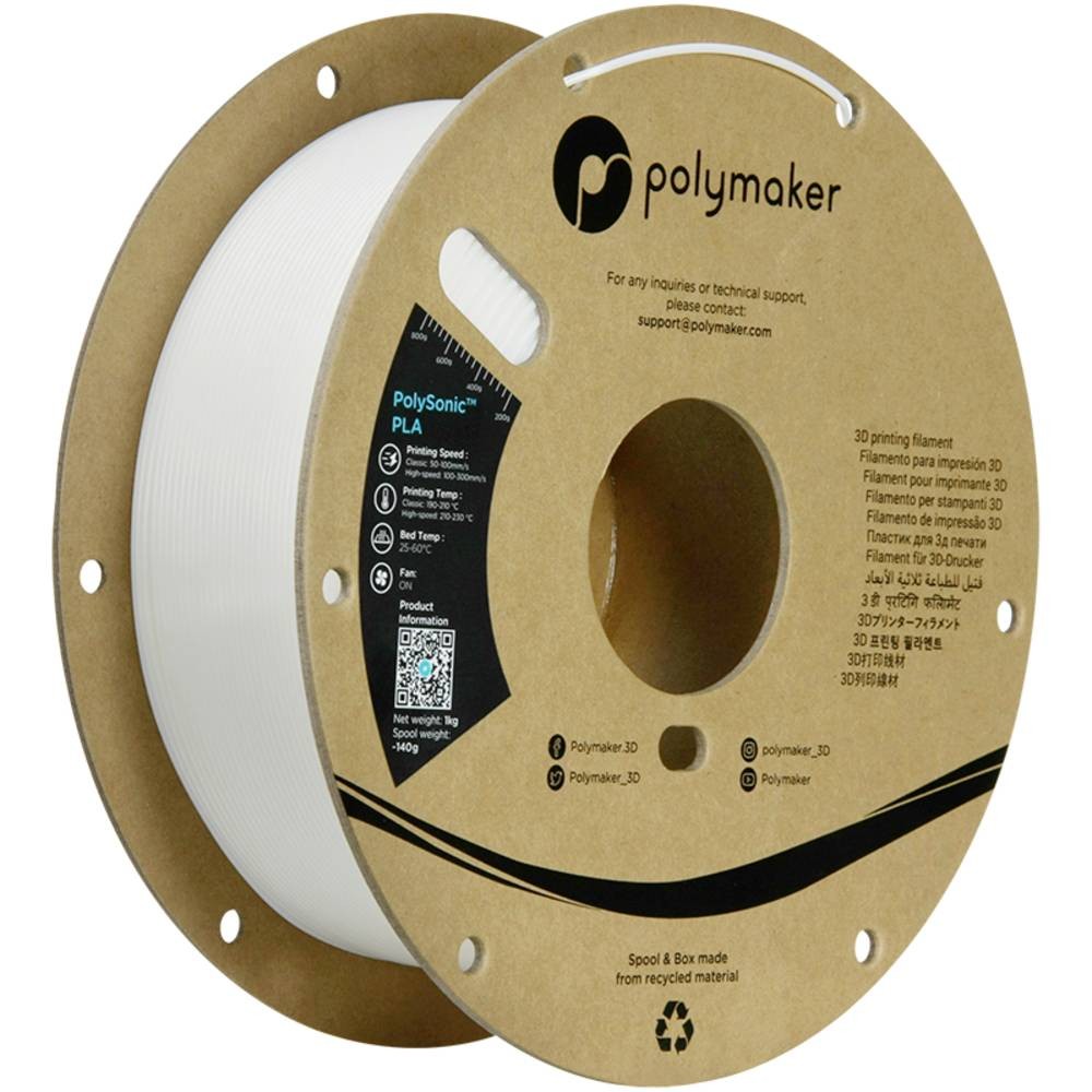 Polymaker PA12001 Filament PLA Highspeed Filament 1.75mm 1000g Weiß