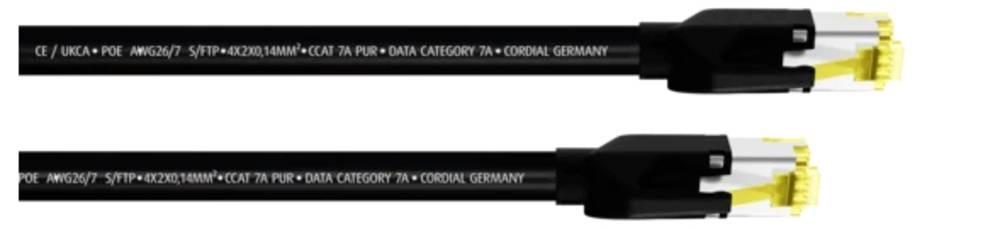 Cordial 15575 câble de réseau Noir 0,5 m Cat7a S/FTP (S-STP) -