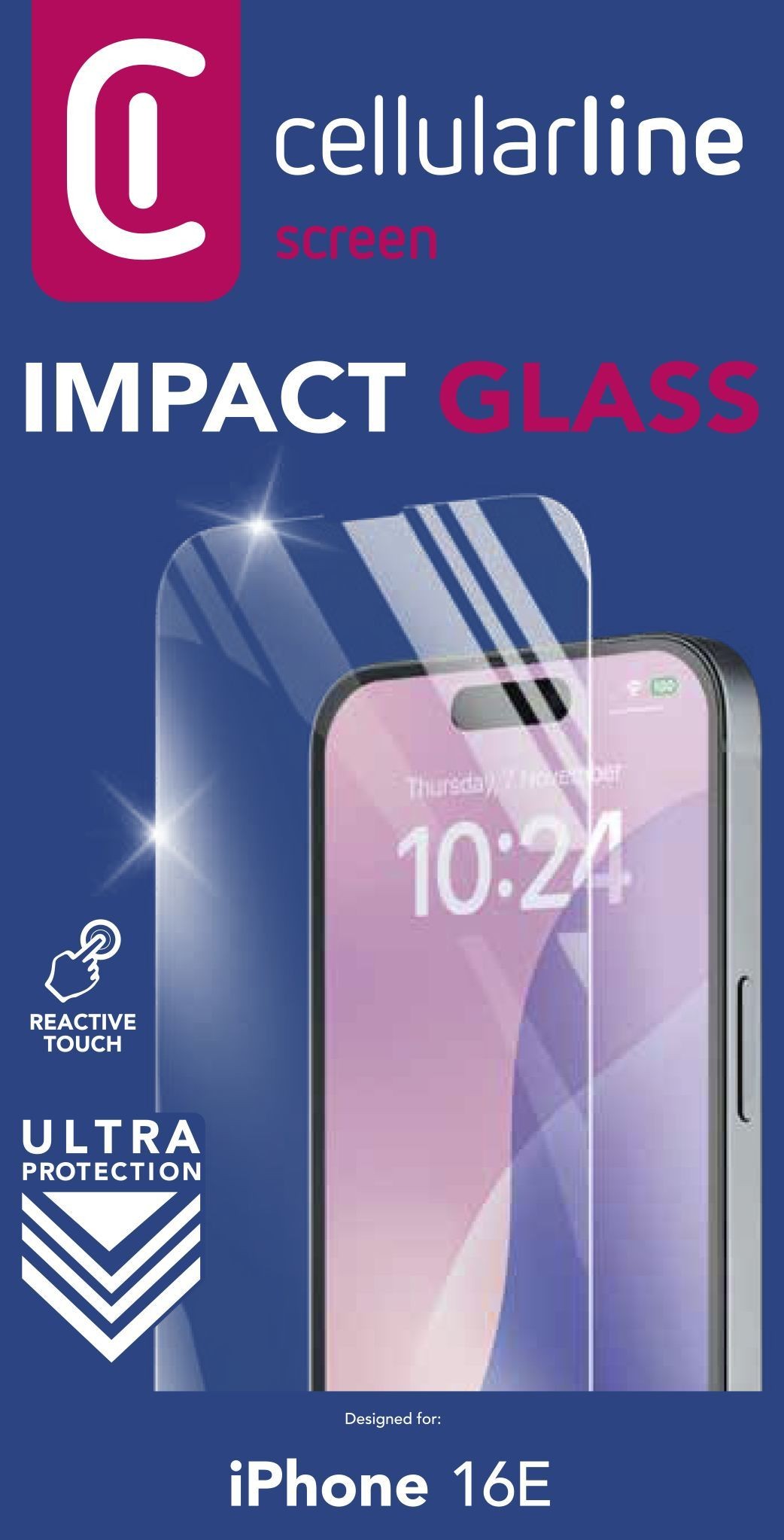 Cellularline Impact Glass - iPhone 16e/17e - Cellularline Impact