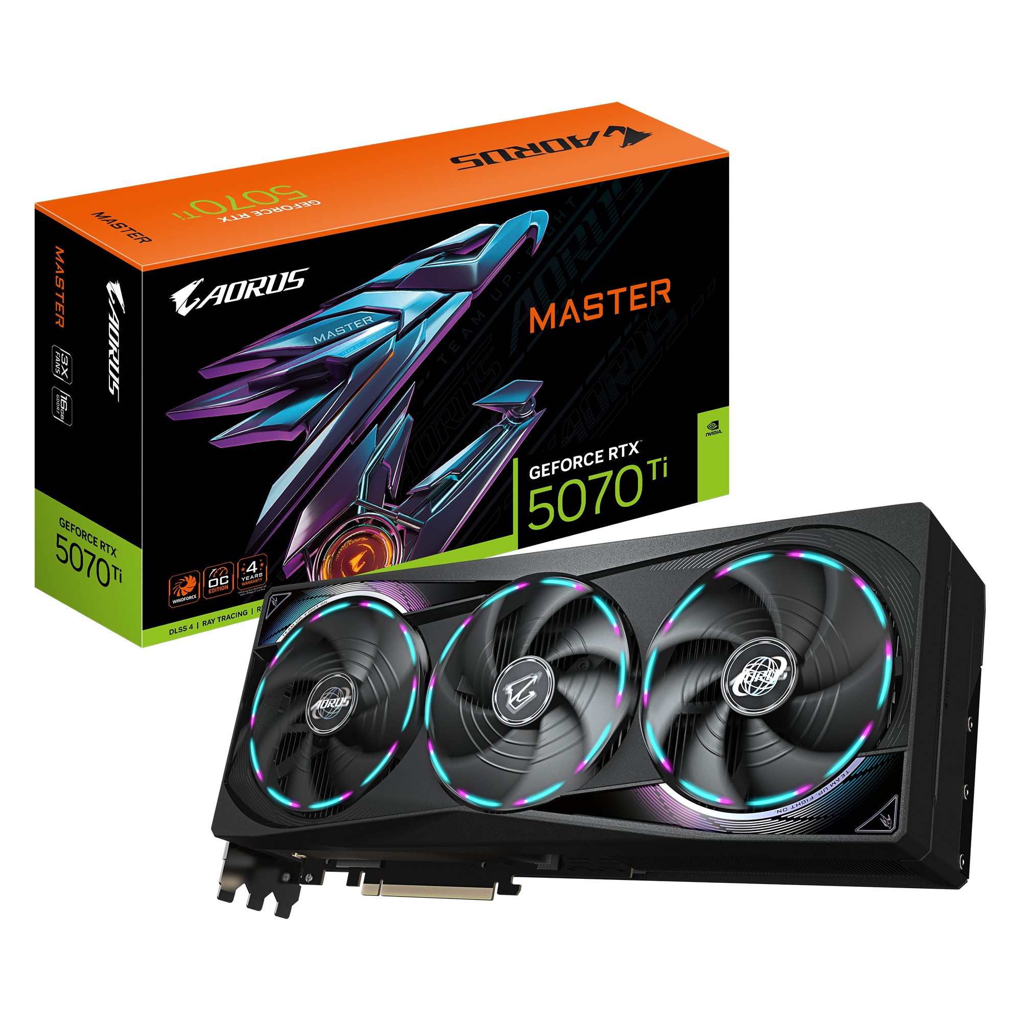 GIGABYTE AORUS GeForce RTX 5070 Ti MASTER 16G Tarjeta Gráfica - 16GB