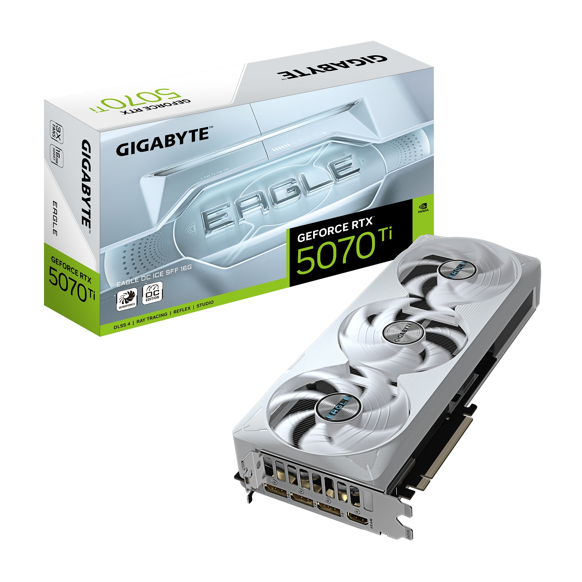 GIGABYTE GeForce RTX 5070 Ti EAGLE OC ICE SFF 16G Tarjeta Gráfica -