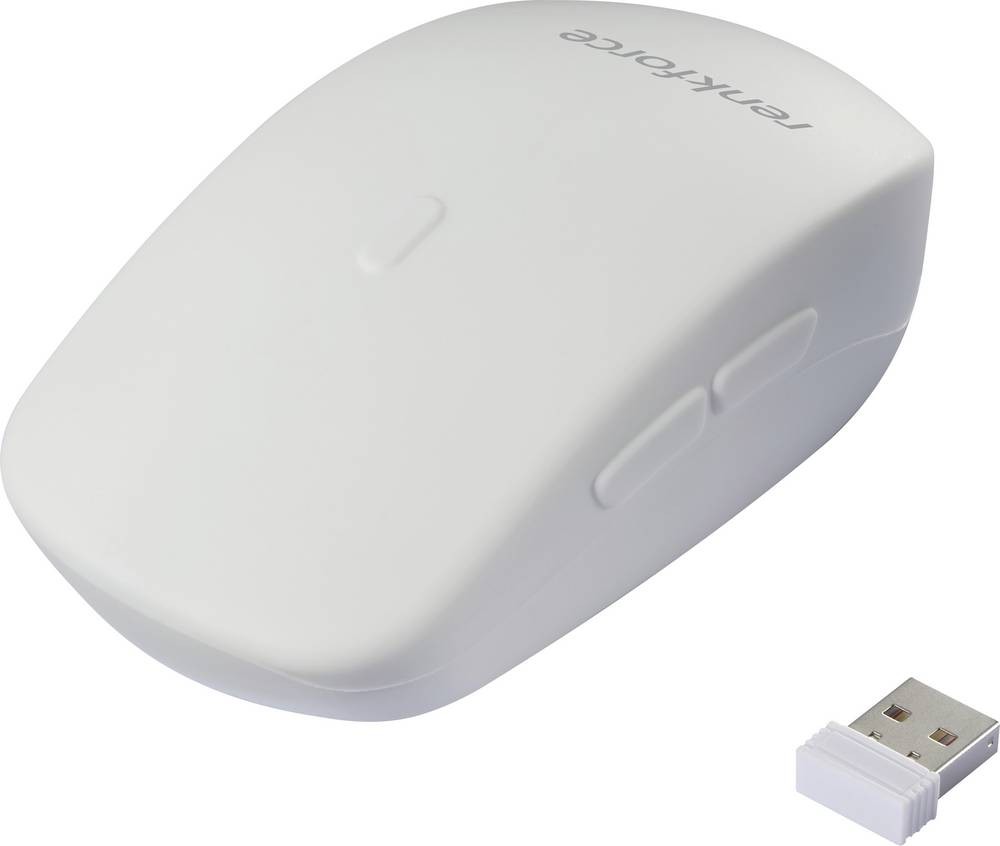 Renkforce RF-WRM-300 Hygiene-Maus wireless Optisch white 5 Tasten 800