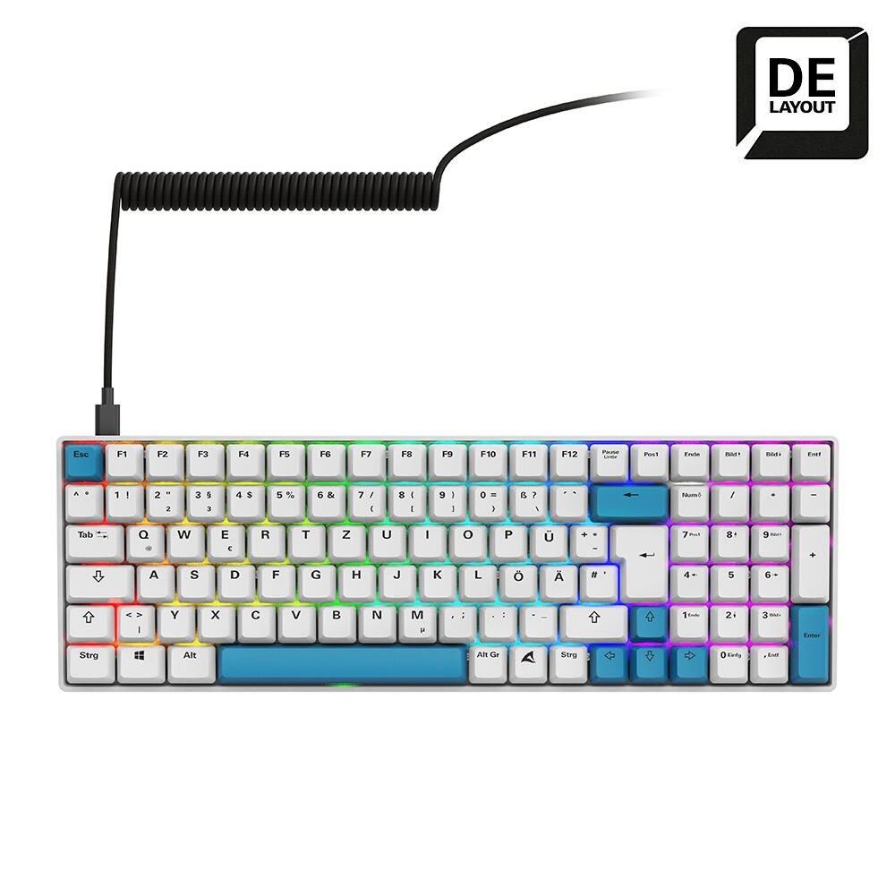 Sharkoon SKILLER SGK50 S2 PBT (wei. DE-Layout. Gateron G Pro 3.0
