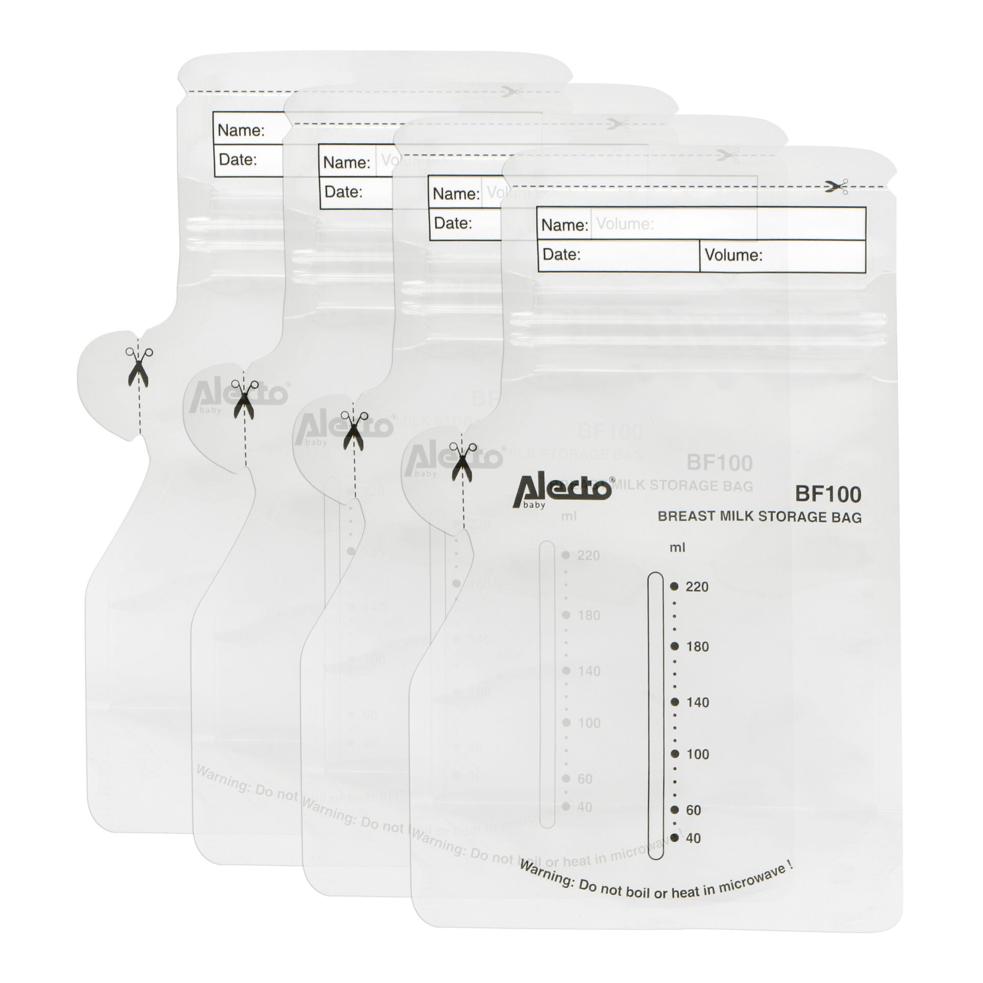 Alecto Aufbewahrungsbeutel pour Muttermilch 220 ml, 100 Stck