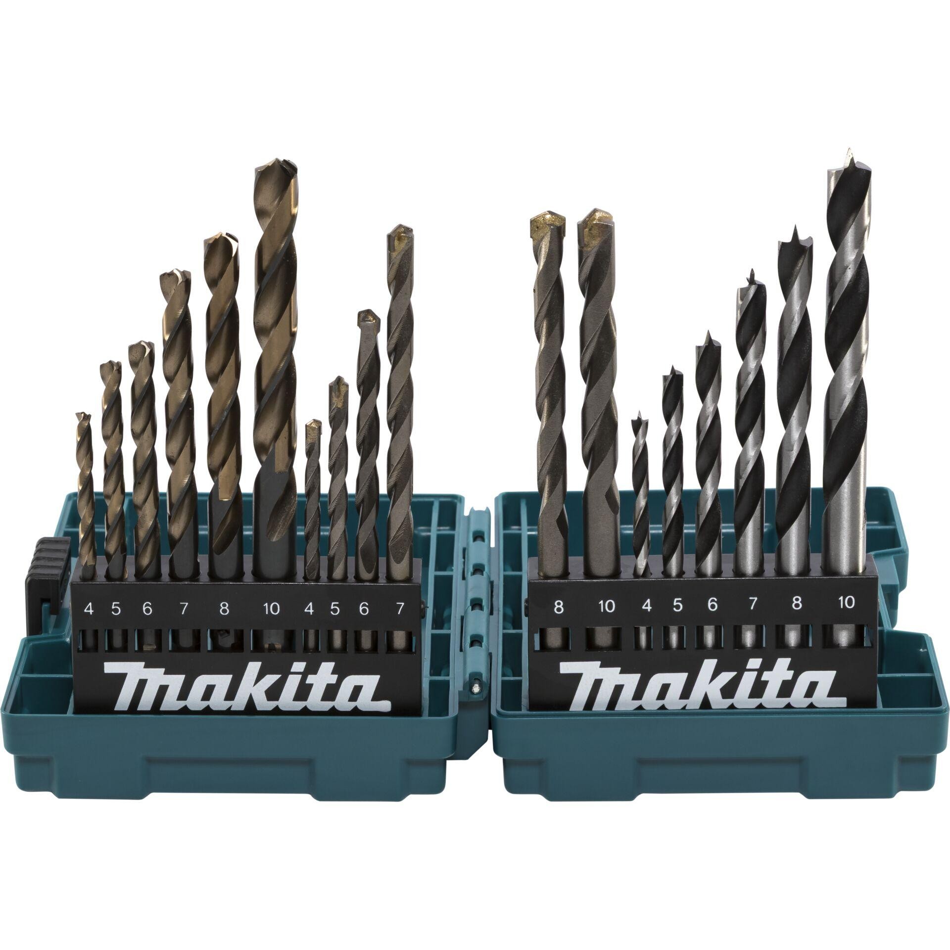 Makita B-49432 18teilig Universal-Bohrersortiment Metall, Stein,