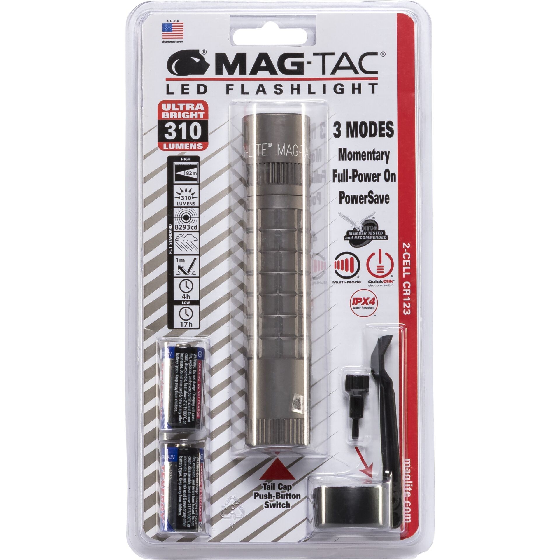 Maglite Mag-Tac plain bezel torch grey