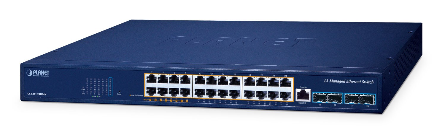 PLANET GS-6311-24HP4X network switch Managed L3 Gigabit Ethernet (10/