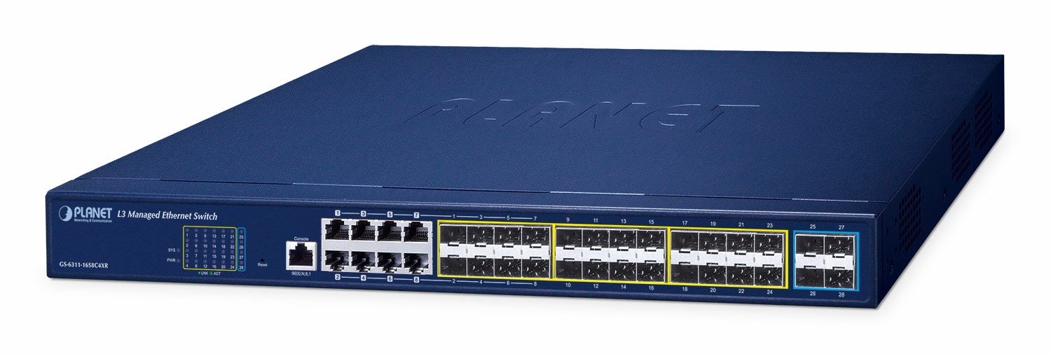 PLANET GS-6311-16S8C4XR network switch Managed L3 Gigabit Ethernet (