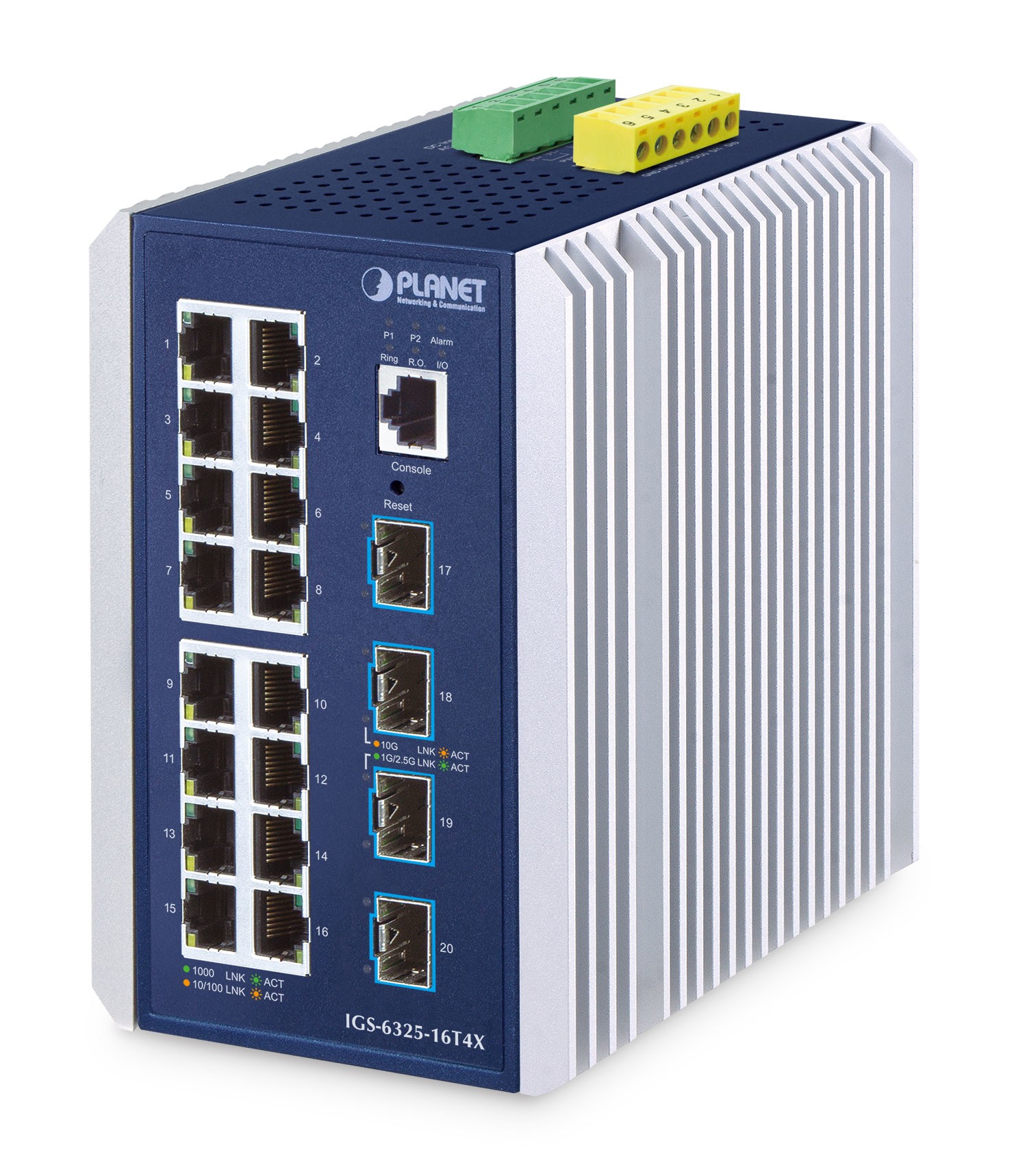 PLANET IP30 Industrial L3 16-Port Managed Gigabit Ethernet (10/100/
