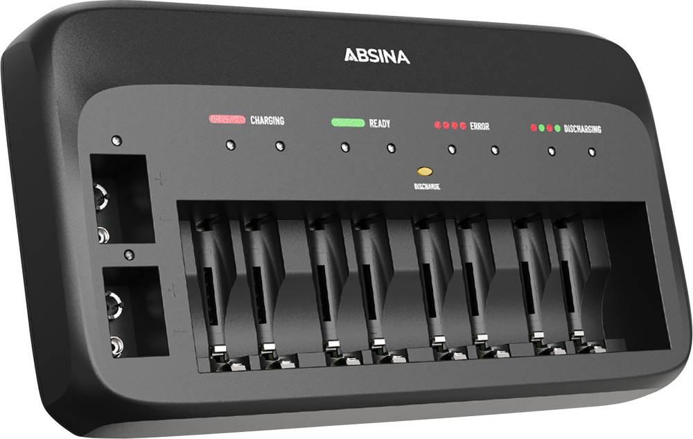 Absina 301003 Schnellladegerät NiMH, NiCd 9V Block, Micro (AAA),