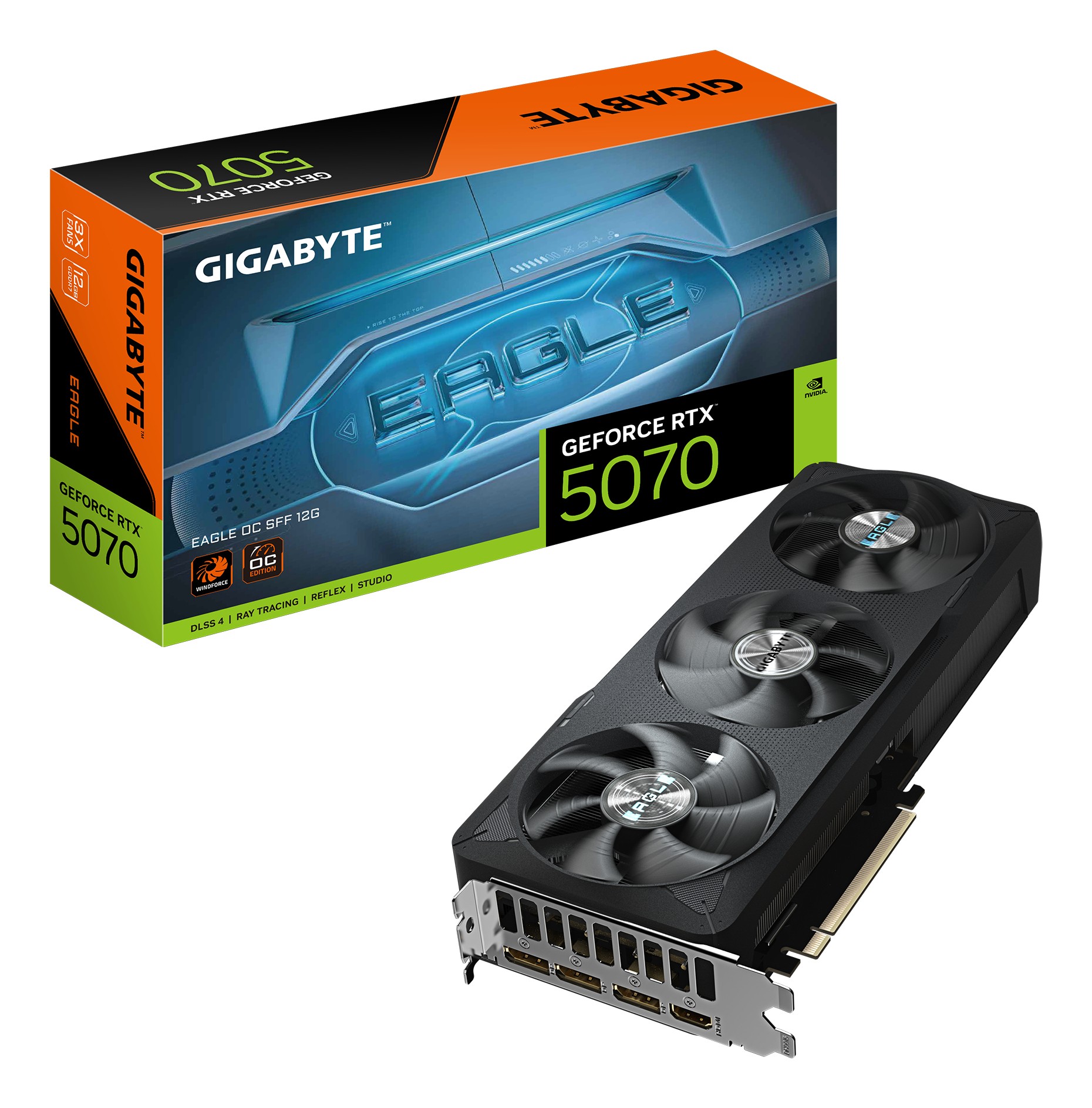 GIGABYTE GeForce RTX 5070 EAGLE OC SFF 12G Graphics Card - 12GB GDDR7,