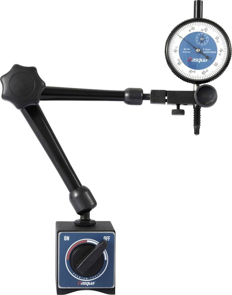 Dasqua 7611-1010 Messuhr mit Magnetfuß 10mm Ablesung: 0.01mm