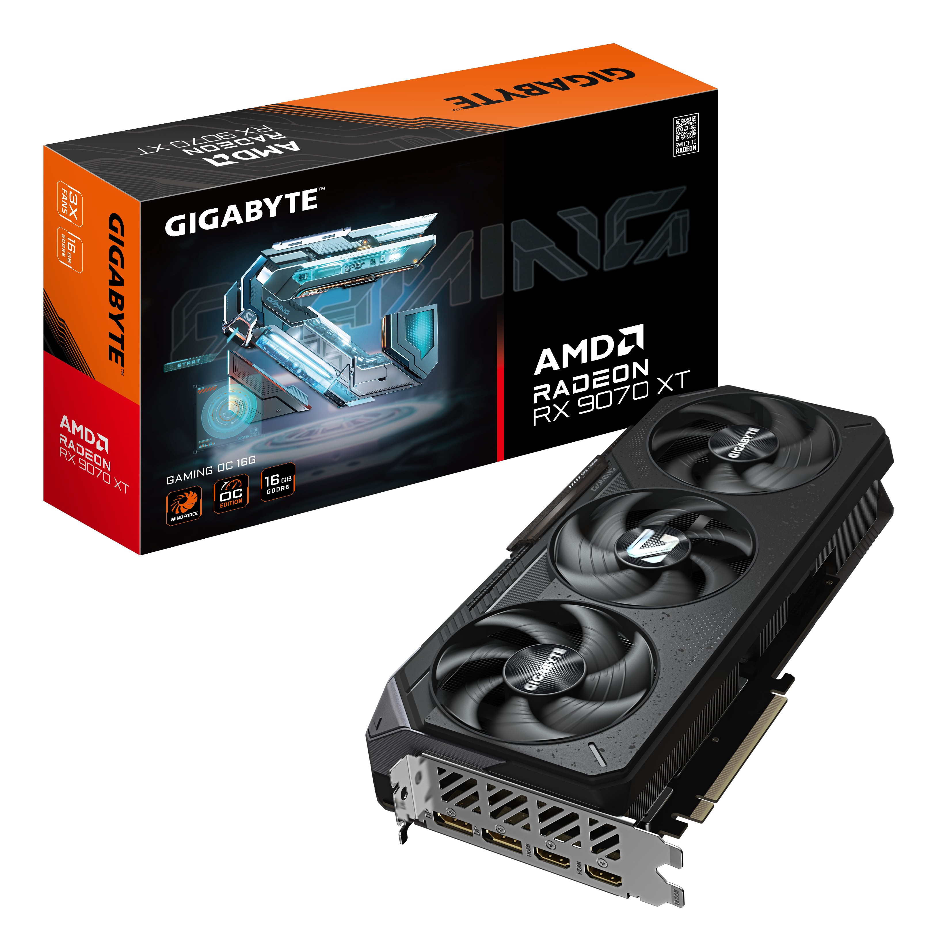 GIGABYTE Radeon RX 9070 XT GAMING OC 16G Carte Graphique - 16 Go