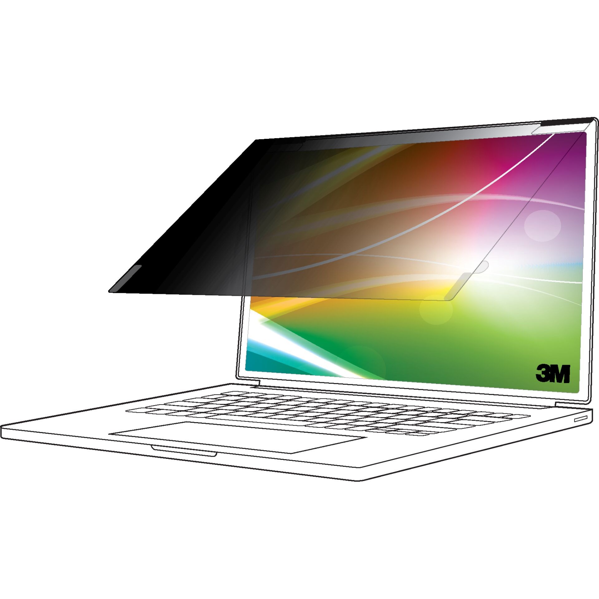 3M Bright Screen Privacy Filter for 16in Full Screen Laptop, 16:10,