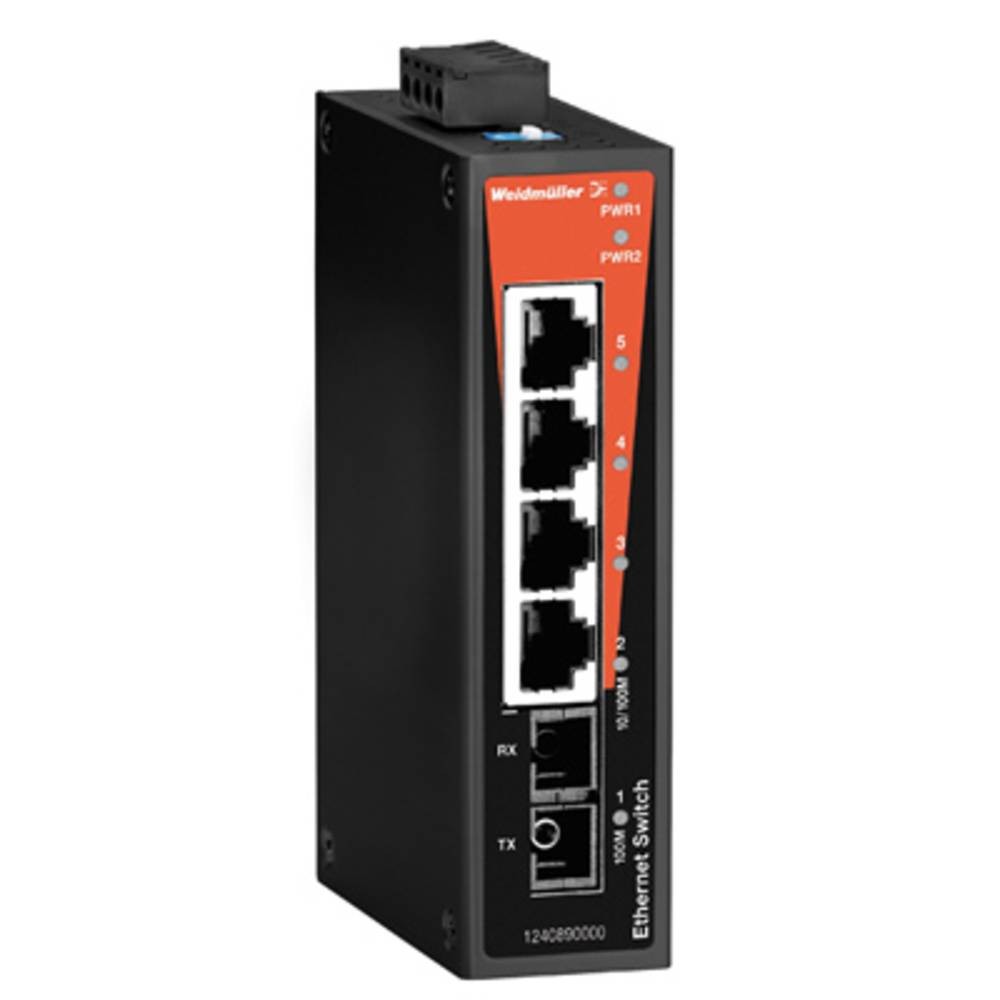 Weidmüller IE-SW-BL05-4TX-1SC Unmanaged Fast Ethernet (10/100) Black,