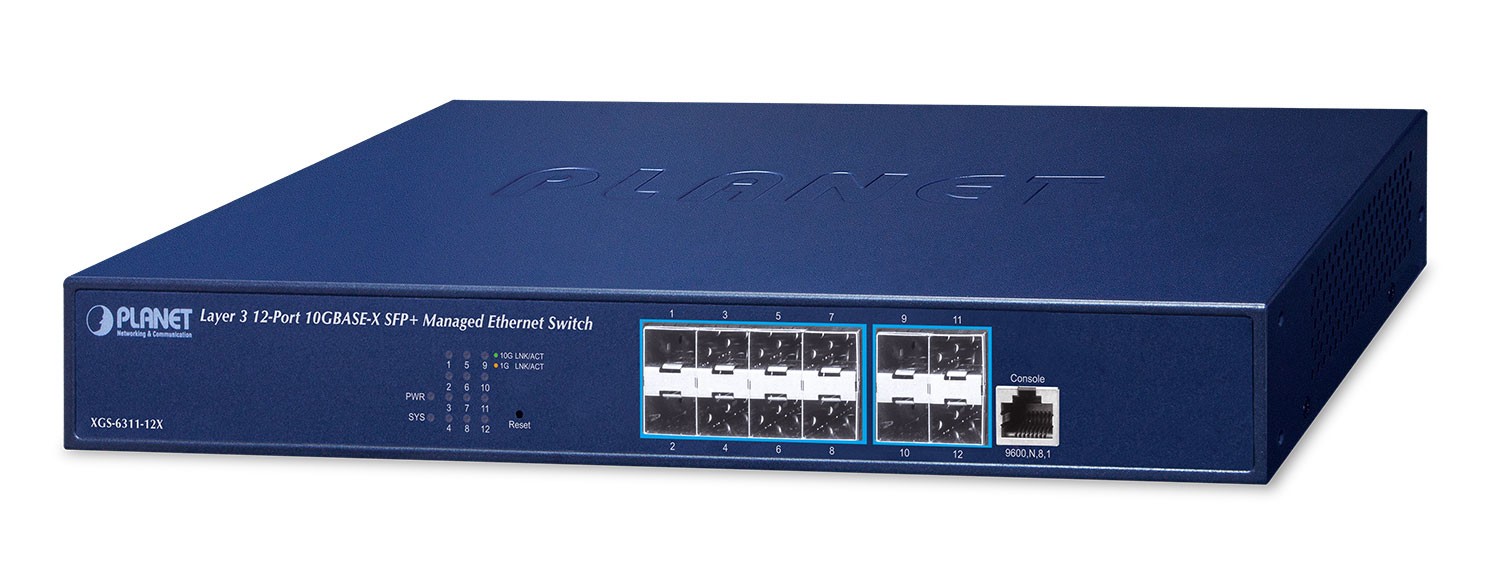 PLANET XGS-6311-12X network switch Managed L3 1U Blue - PLANET XGS-
