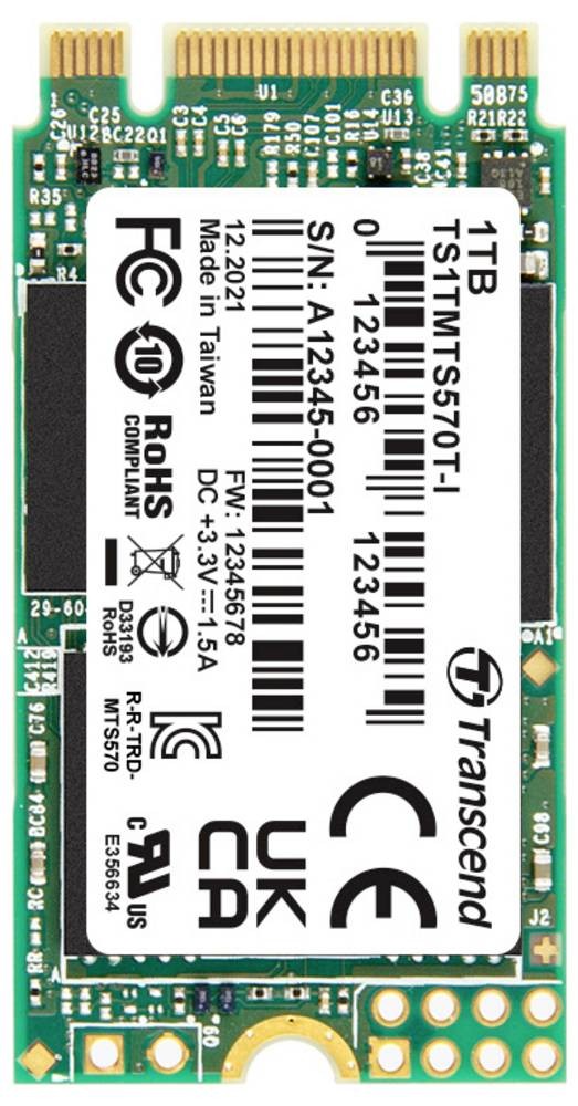 Transcend 1TB Interne M.2 SATA SSD 2242 TS1TMTS570TI-VS1