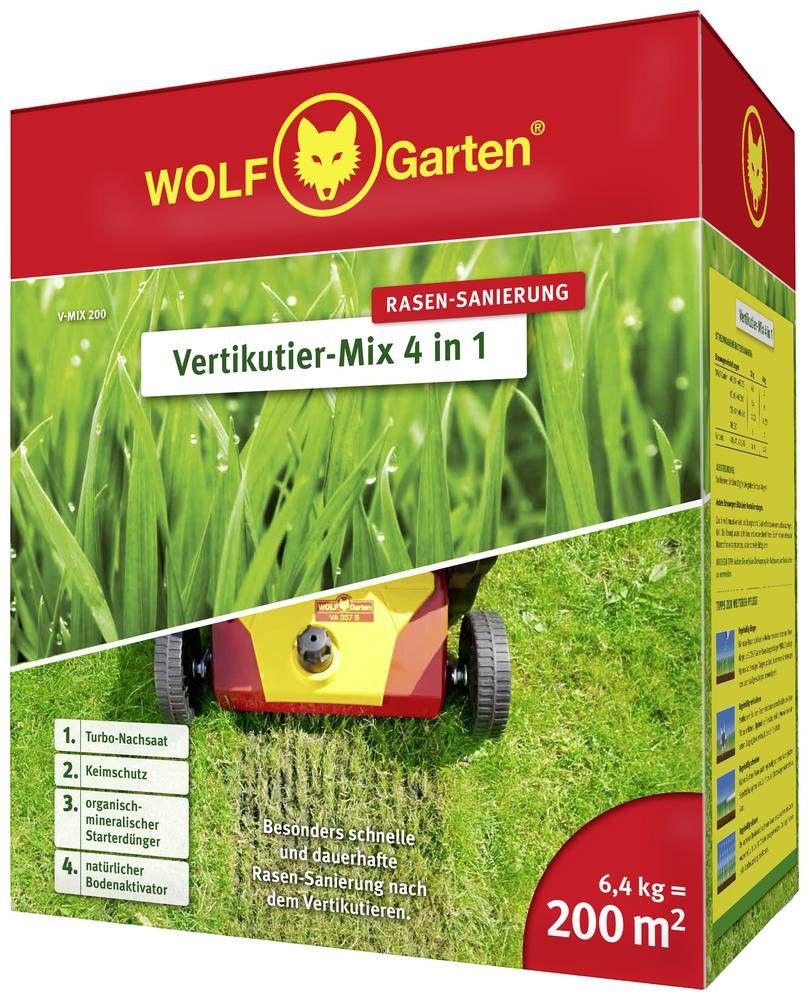 WOLF-Garten 3851630 Rasenreparatur Vertikutier-Mix V-Mix 200 6.4kg