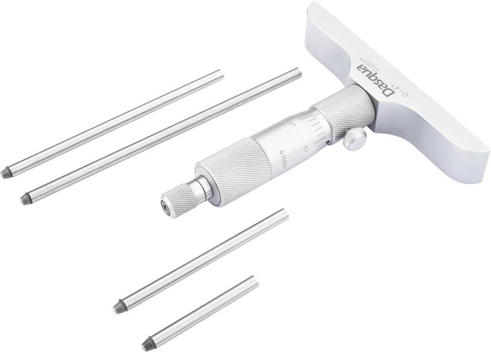 Dasqua 4611-8106 Tiefenmikrometer with Kontrollmaß 0 - 25mm DIN 863
