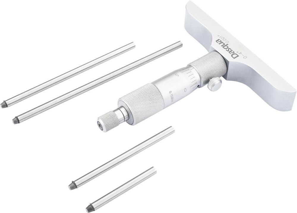 Dasqua 4611-8125 Tiefenmikrometer con Kontrollmaß 0 - 150mm DIN 863