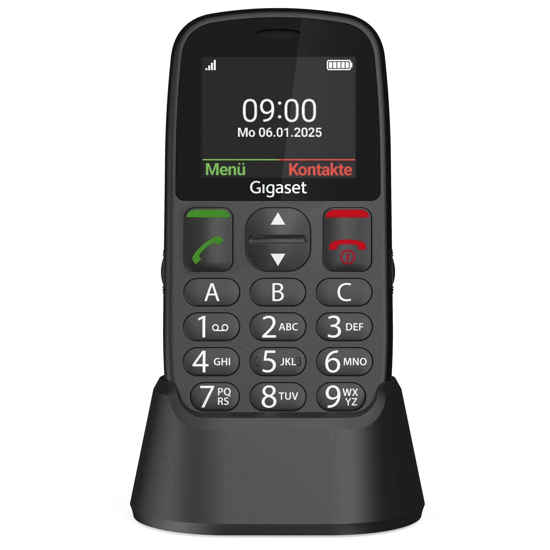 Gigaset GL395 5,59 cm (2.2") 90 g Noir Téléphone pour seniors -