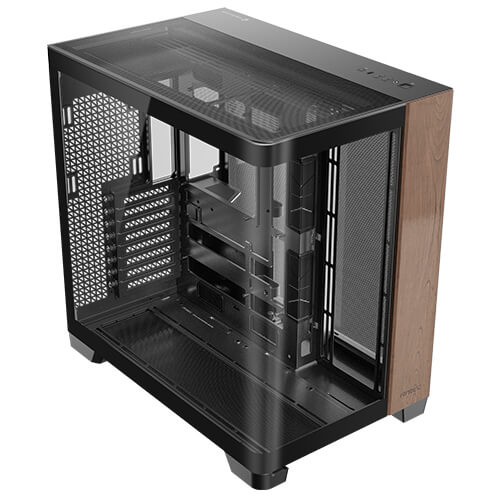 Antec C8 Curve Wood Full Tower Noir, Transparent, Bois - Antec C8