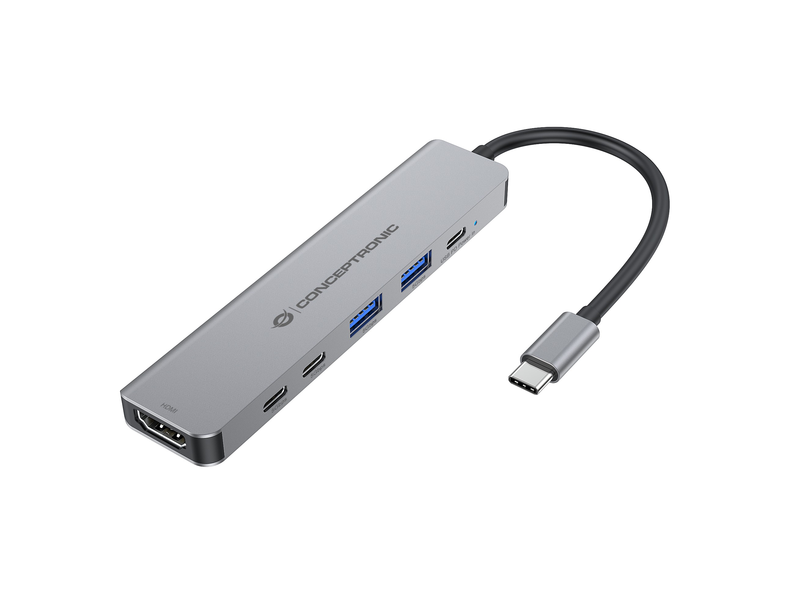 Conceptronic DONN33G 6-in-1 USB 3.2 Gen 1 Docking Station, HDMI, USB-