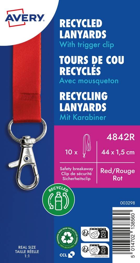 Avery 4842R insignia/pase Portaetiquetas Metal, Tereftalato de