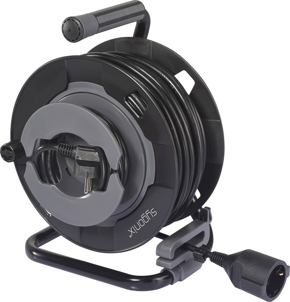 Sygonix SY-6618486 Kabeltrommel 30m nero Schutzkontakt-Stecker