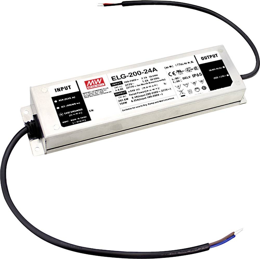 MW Mean Well ELG-200-24DA-3Y LED-Trafo, LED-Treiber Konstantspannung,