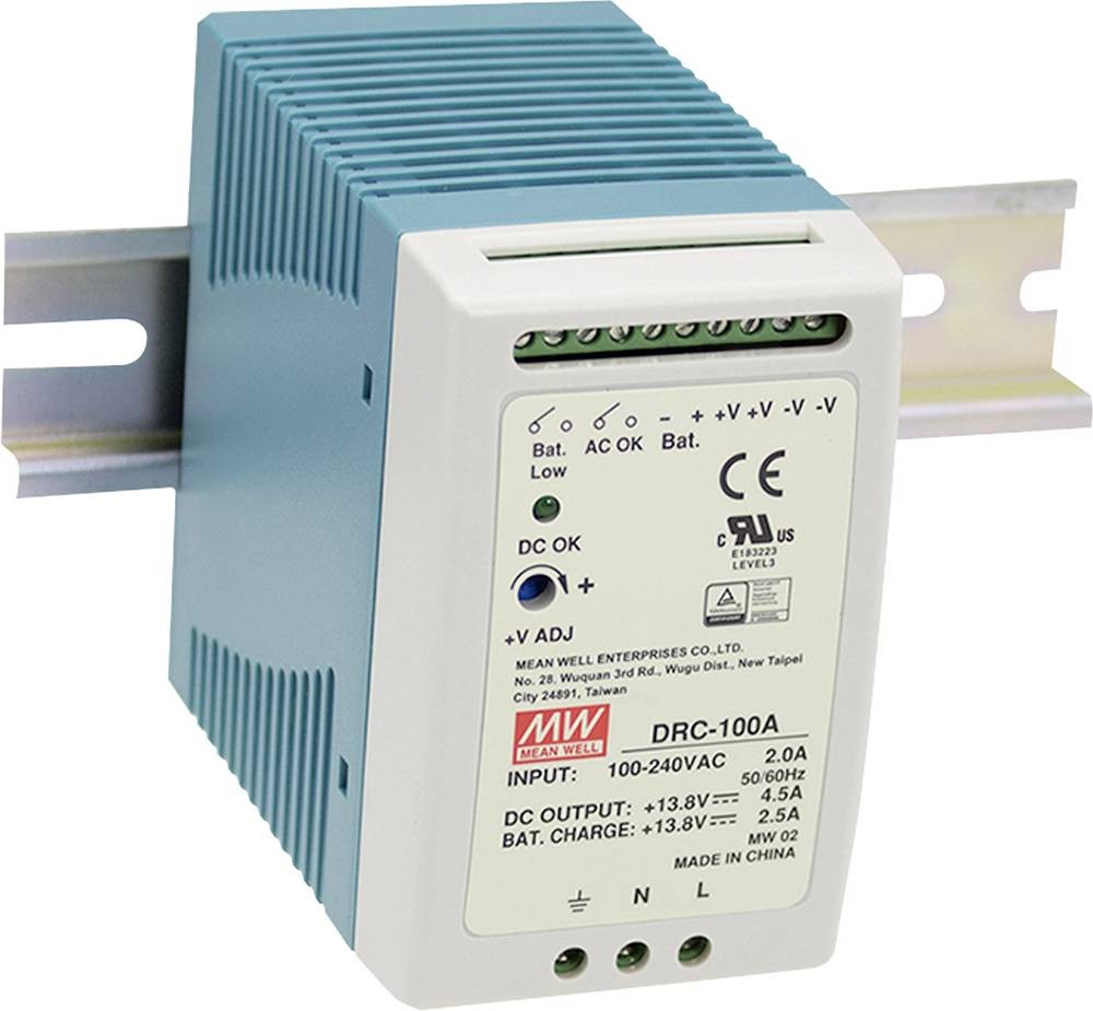 MEAN WELL DRC-100B power adapter/inverter Indoor 96.6 W Blue, White -