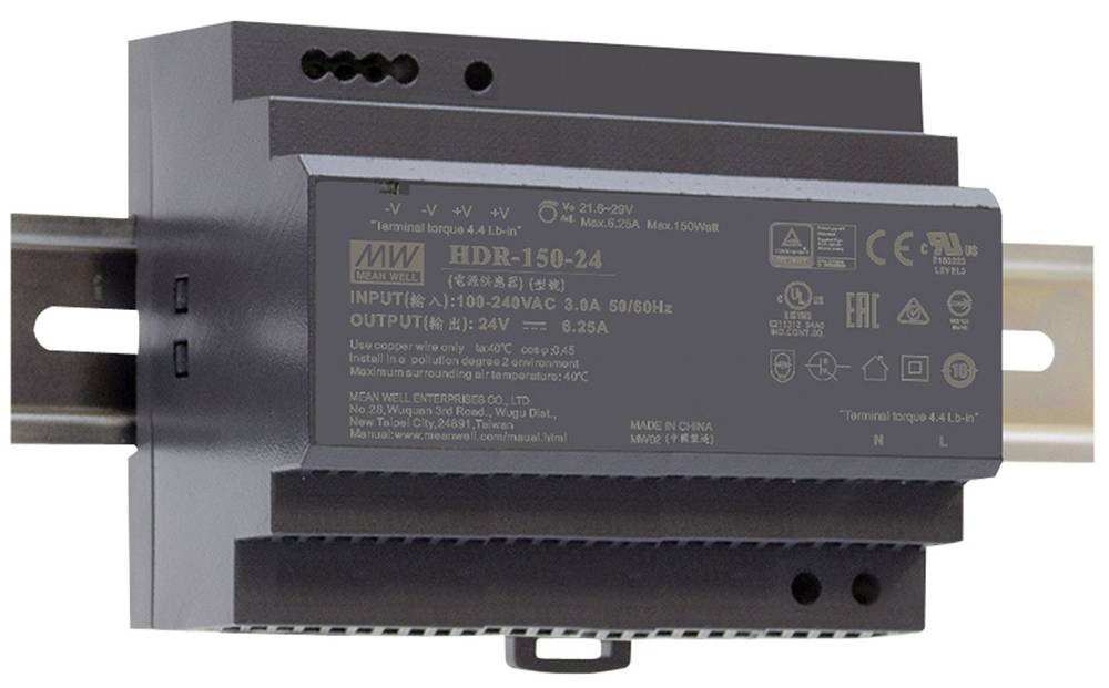 MEAN WELL HDR-150-12 Hutschienen-Netzteil (DIN-Rail) 12 V/DC 11.3 A