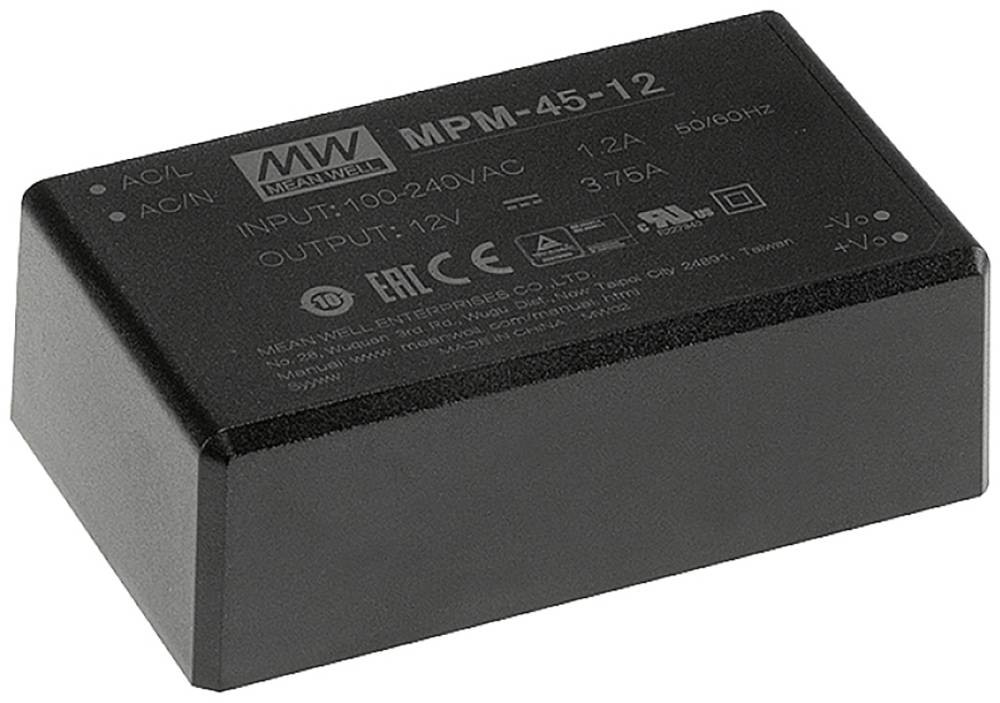 MEAN WELL MPM-45-48 adattatore e invertitore Interno 45 W Nero - MEAN