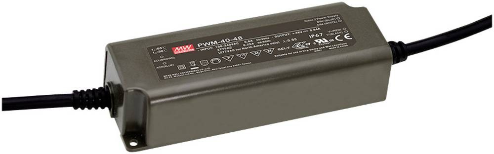 MEAN WELL PWM-40-24 power adapter/inverter Universal 40.08 W Black -