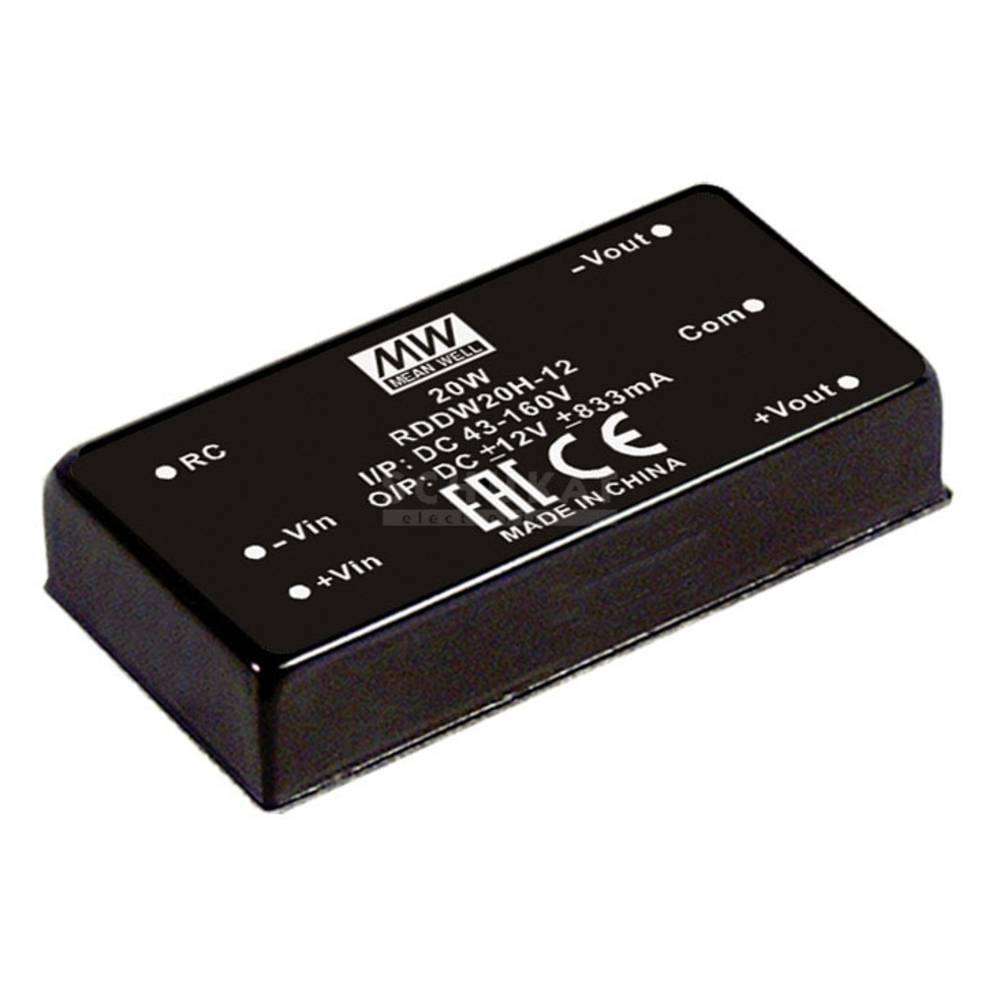 MEAN WELL RDDW20G-12 adaptateur de puissance & onduleur 20 W - MEAN