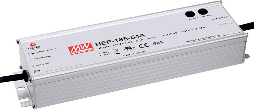 MEAN WELL Switching Power Supply, , 24V dc, 7.8A, 187W, 1 Output, 127